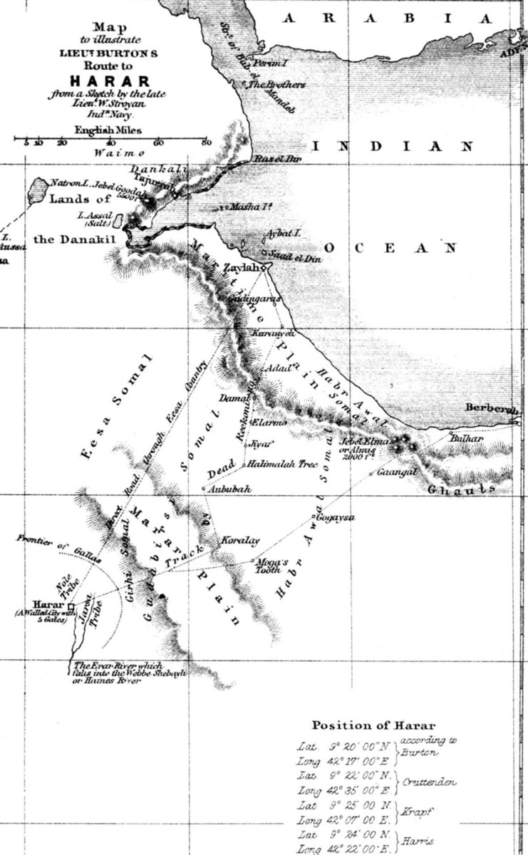 Archives_SL's tweet photo. Sharmarke’s authority in the interior [1848]

“around Zeyla the Bedouins have learned to fear and obey Sharmarkay. Letters from him were found useful among the Gadabursi who extend 100 miles inland and the Geri clan which occupies the harar hills. His song is sung by their women- https://t.co/OGgvpJF4vP
