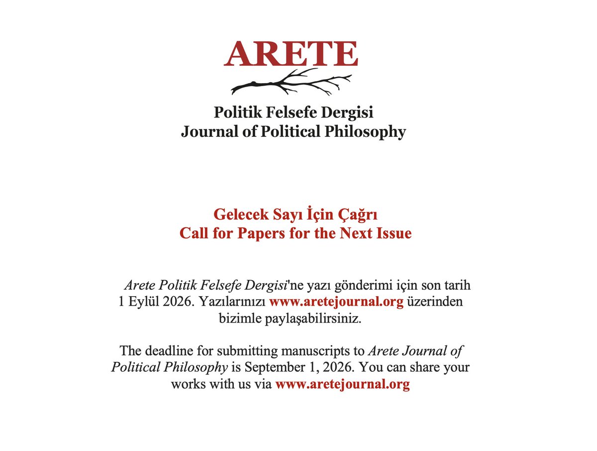Arete Politik Felsefe Dergisi tweet media