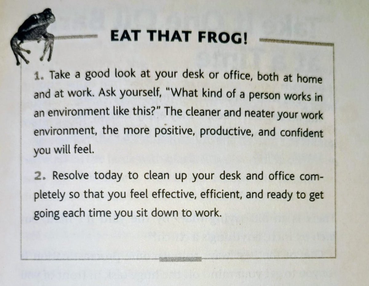 the_chaoticsoul's tweet image. #9 Prepare Thoroughly Before You Begin!
Clean space → clear mind🌱

#EatThatFrog #SelfHelp #GoodReads