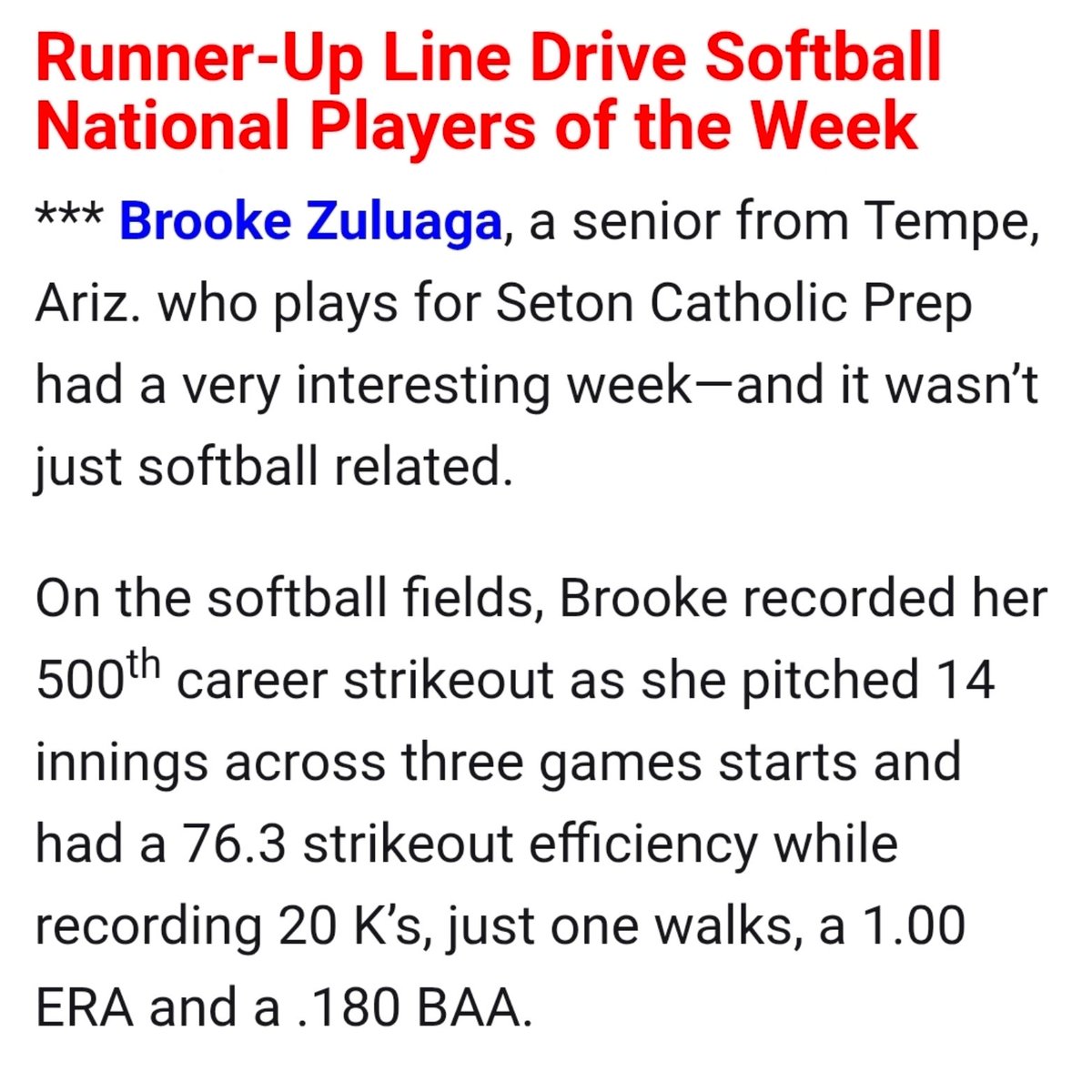 Seton Catholic Softball tweet media