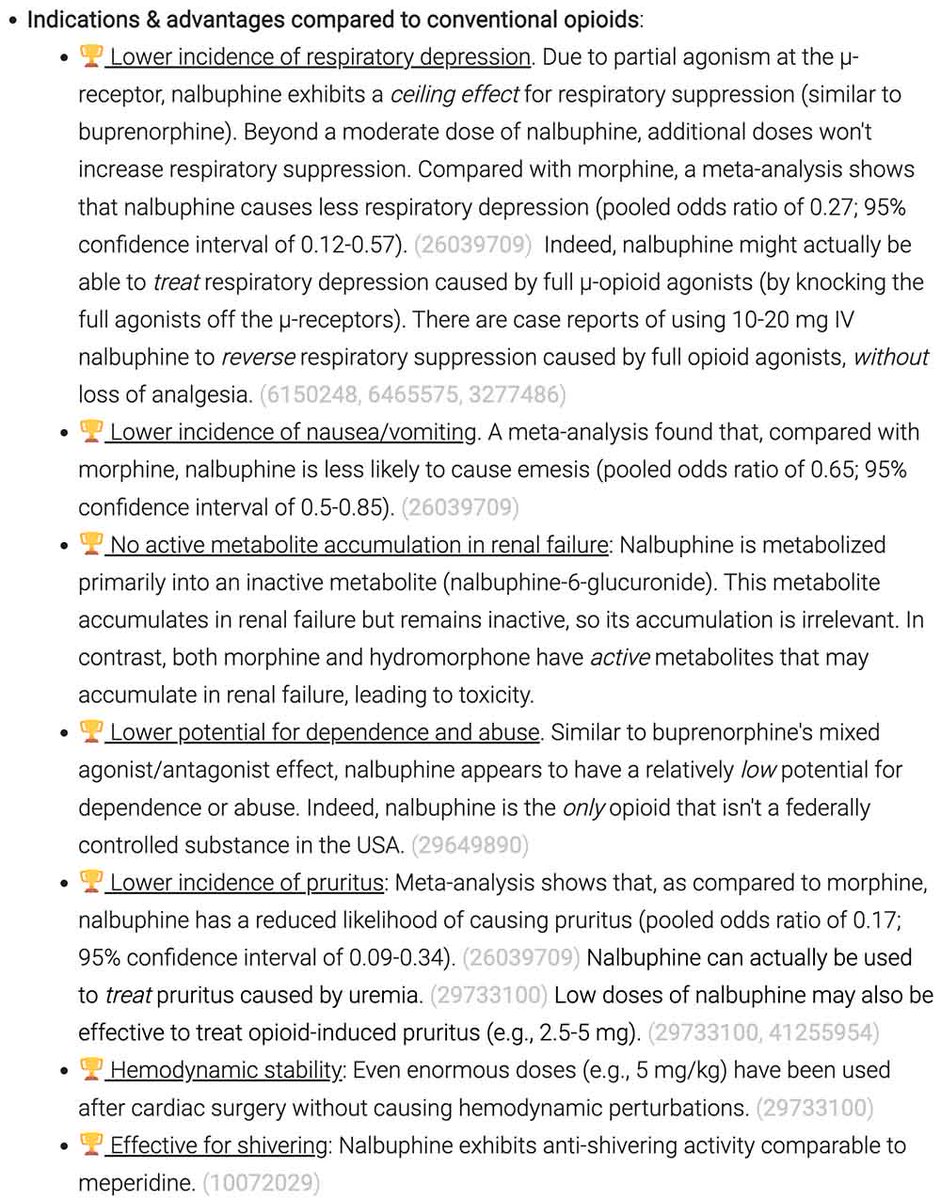 PulmCrit's tweet photo. note to self: use more IV nalbuphine

it's supported by robust theoretical &amp; clinical evidence

I'm pretty sure the only reason we don't use it more often is due to our training and habits (not EBM)

especially useful in patients with tenuous respiratory drive https://t.co/kXJ8cOUdpS