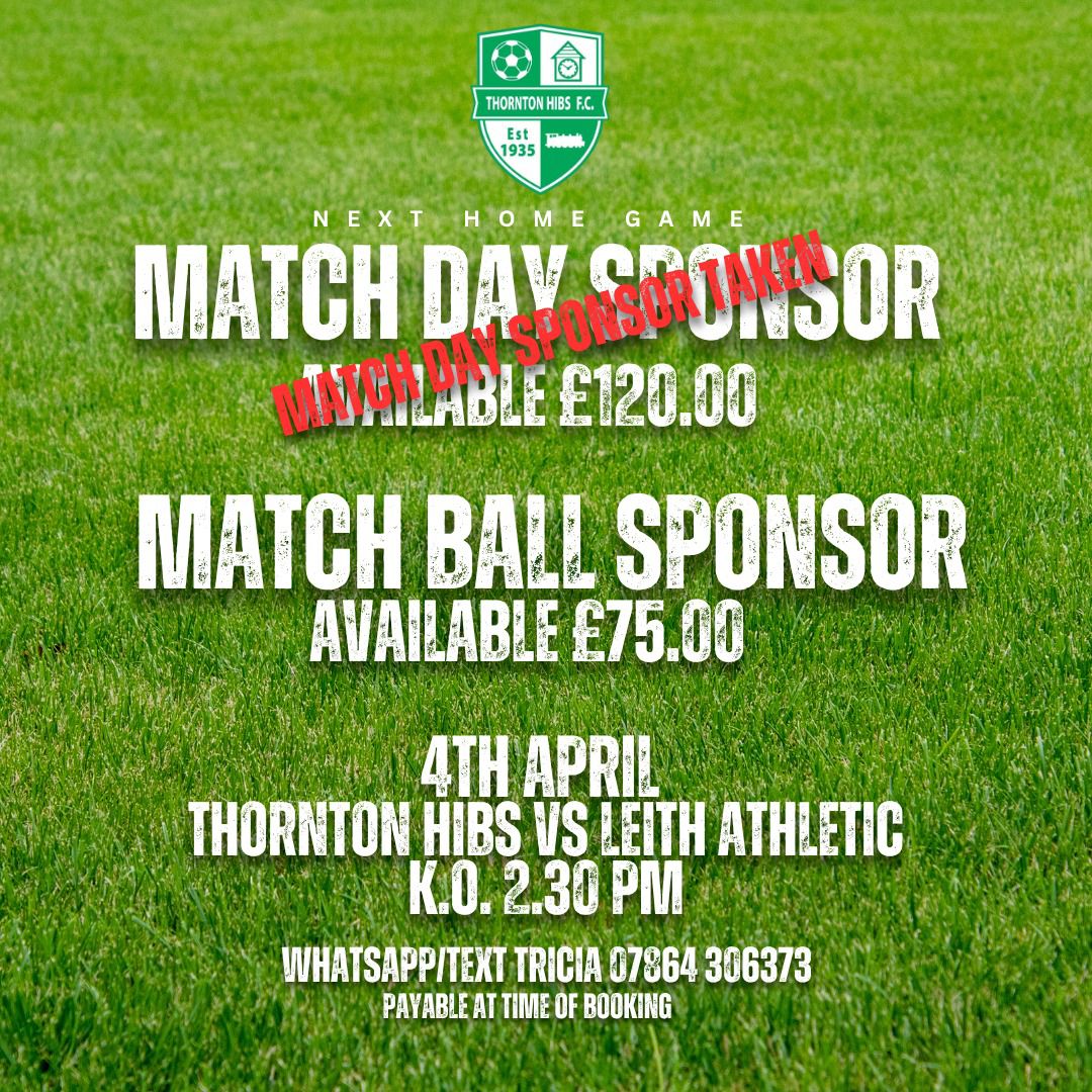 SPONSORSHIP OPPORTUNITY // It's not too late for you to sponsor the match ball this weekend and partake in the renowned Hibs hospitality. See below for details 👇