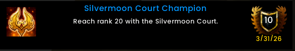 finished the first renown, i have refused to do WQs to grind rep for it, weeklies only