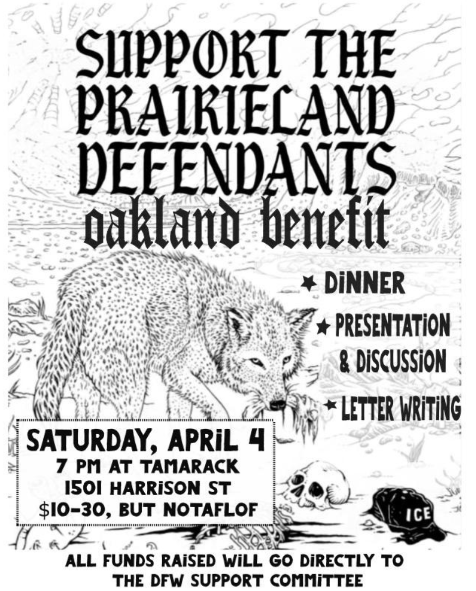 PartisanDefense's tweet photo. Oakland benefit Saturday April 4 for Prairieland defense.
Free the defendants!

https://t.co/6nJsh383U1 https://t.co/4AUDKqMPGy