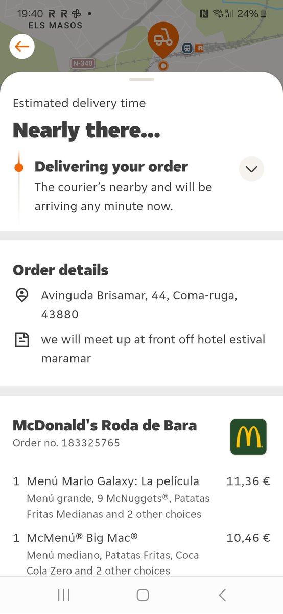 benostanners87's tweet photo. @JustEat_es ordered mcdonalds turns up 30min later than it should drivers lost food stone cold offer 3 euro credit how can I get refund shocking service https://t.co/ZP38s5RNO9