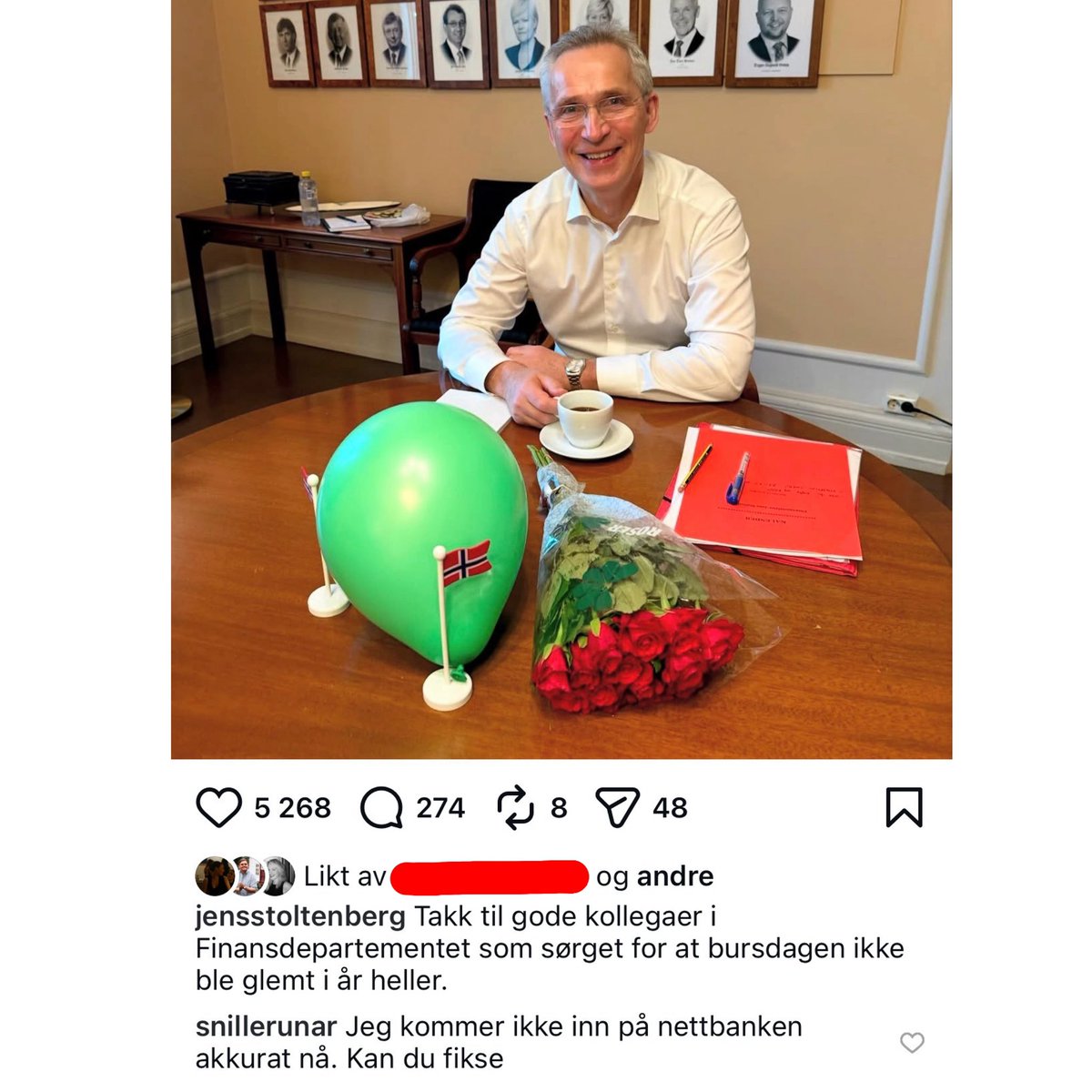 SnilleRunar's tweet photo. Jeg bruker Jens Stoltenberg som tech support. https://t.co/29JDqFxrXJ