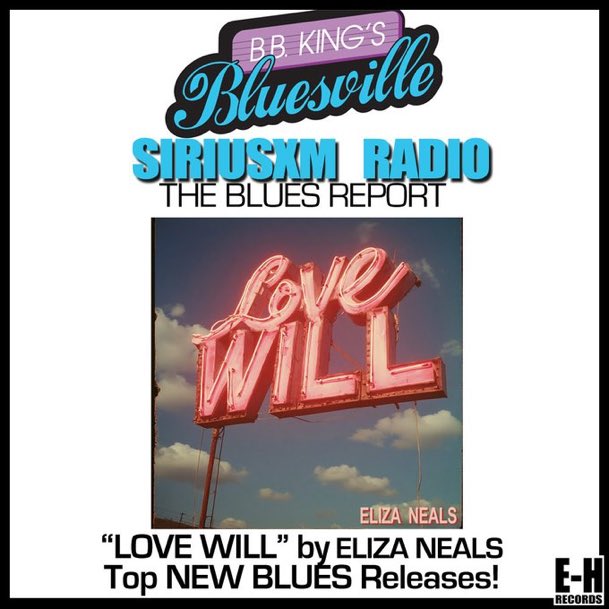 ElizaNealsRocks's tweet image. Big Thanks to @SiriusXM for the special extra 3/29/26 rotation on #BluesReport of #LoveWill to 3.5 million subscribers listening on a Sunday Night to the #Newest #modenblues on #Bluesville CH75! Check em out in your car, boat, phone, plane or train🥊