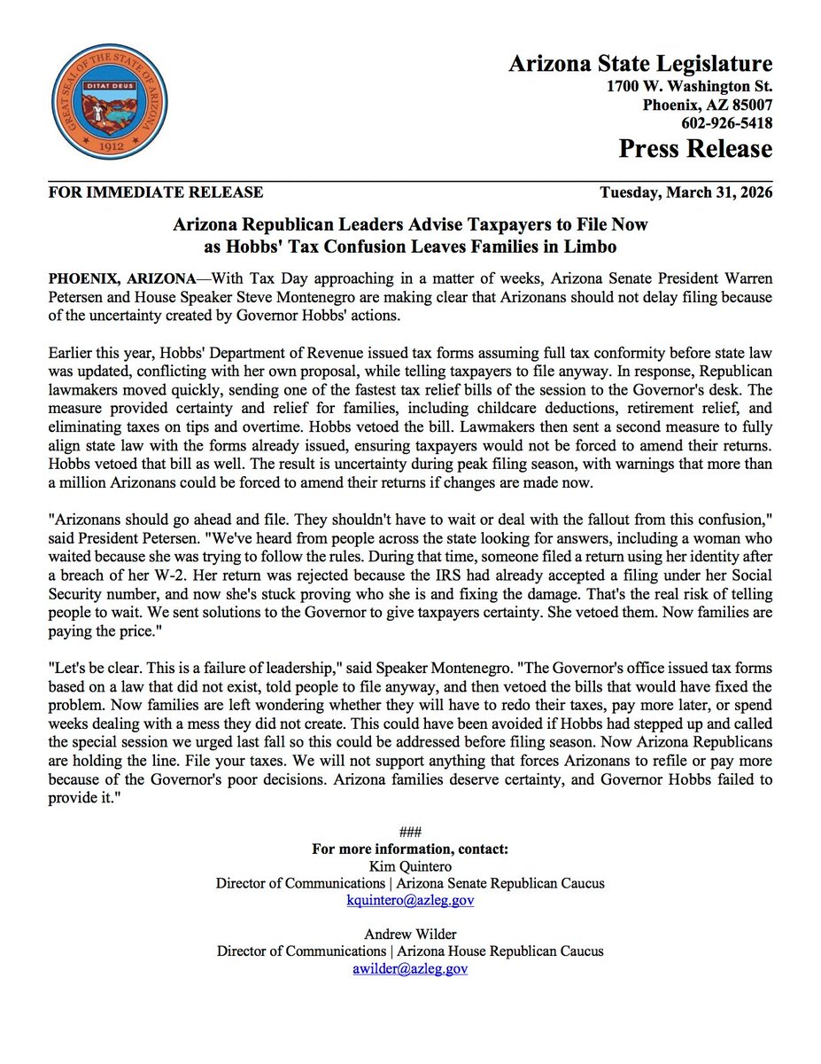 AZSenateRepublicans tweet media