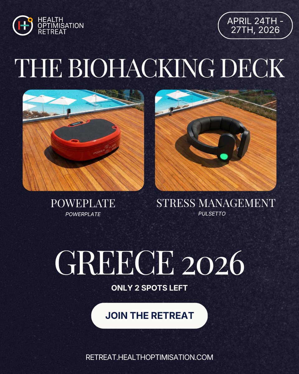 HOsummit's tweet photo. Introducing our incredible roster of items for our complete cutting-edge Biohacking deck at the Health Optimisation Retreat 2026!

We’re down to the final 2 spaces. Join us by booking your place here - https://t.co/EdZigLtQ5t https://t.co/04M16q8nF7