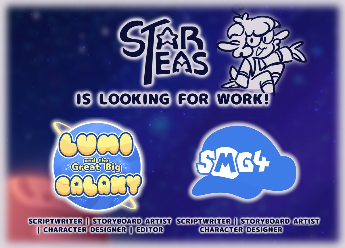 Hello hello! My name's Evan, a freelance writer and storyboard artist, and I'm looking for work!  I'm always looking for new opportunities!  

Prev. experience includes Lumi and the Great Big Galaxy (pilot) and SMG4 for Glitch Productions.  

📨 CONTACT: castaree@gmail.com