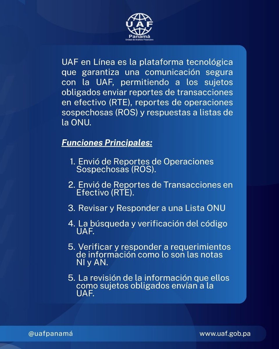 Unidad de Análisis Financiero (Panamá) tweet media