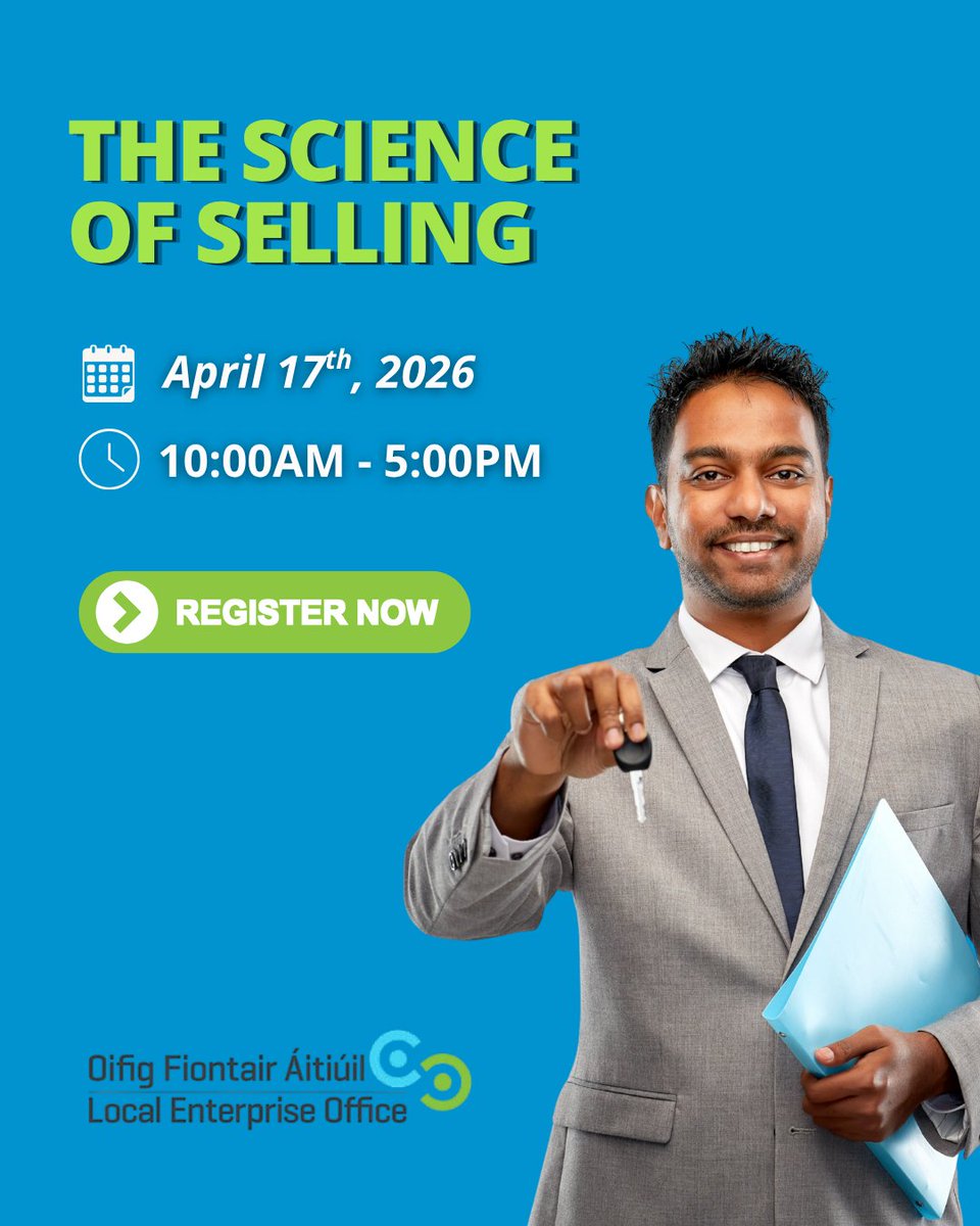 leomhaigheo's tweet image. Turn conversations into conversions with the art of selling. 📊

Discover proven sales techniques, understand customer behavior, and improve your approach to closing deals.

📅 17th April |  10AM – 5PM

tinyurl.com/2s35bmzr

#LEOMayo #MakingItHappen #SalesTraining #SalesSkills
