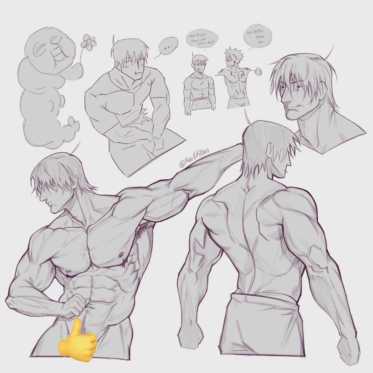 KnullKhan's tweet photo. Happy Trans Visibility Day!

I'm a genderfluid artist 
and here are some sketchs of my Sukuna, Toji Trans AU. https://t.co/XF65g8pbt2