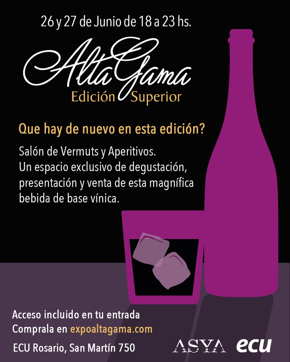 AugustoSaracco's tweet image. Rosario
26 y 27 de junio 
Alta Gama 🍷
Toda la información en:
expoaltagama.com