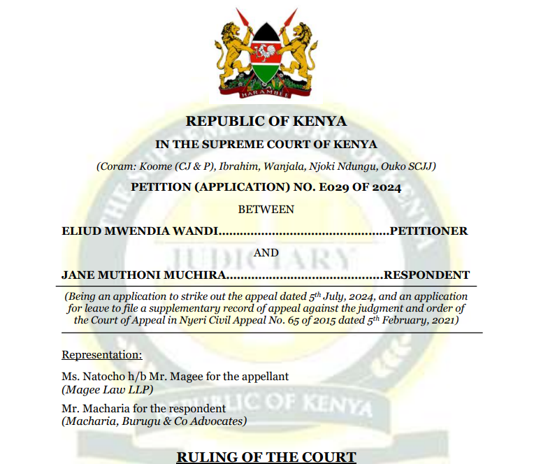 KJA_Kenya's tweet photo. No leave required.

The Supreme Court holds: under Article 164(3)(a), an appeal from the High Court’s original jurisdiction in succession matters does not require leave. Leave must be expressly stated by statute—it is neither implied nor inferred from silence. The Law of Succession Act imposes no such condition.

A clear, long-awaited restatement of the law.

PETITION NO. E029 OF 2024 - ELIUD MWENDIA WANDI Vs KEVIN WANJOHI MUCHIRA (Suing as the Administrator ad litem of JANE MUTHONI MUCHIRA

https://t.co/nC7e5nhogL

@Kenyajudiciary @KMJA_KENYA @jsckenya