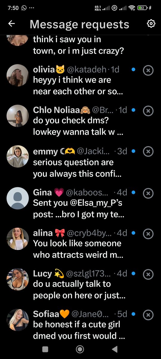 I can't be the only one on this app that is cursed with hot girls constantly sending me message requests?
I block every few days but they keep chasing me