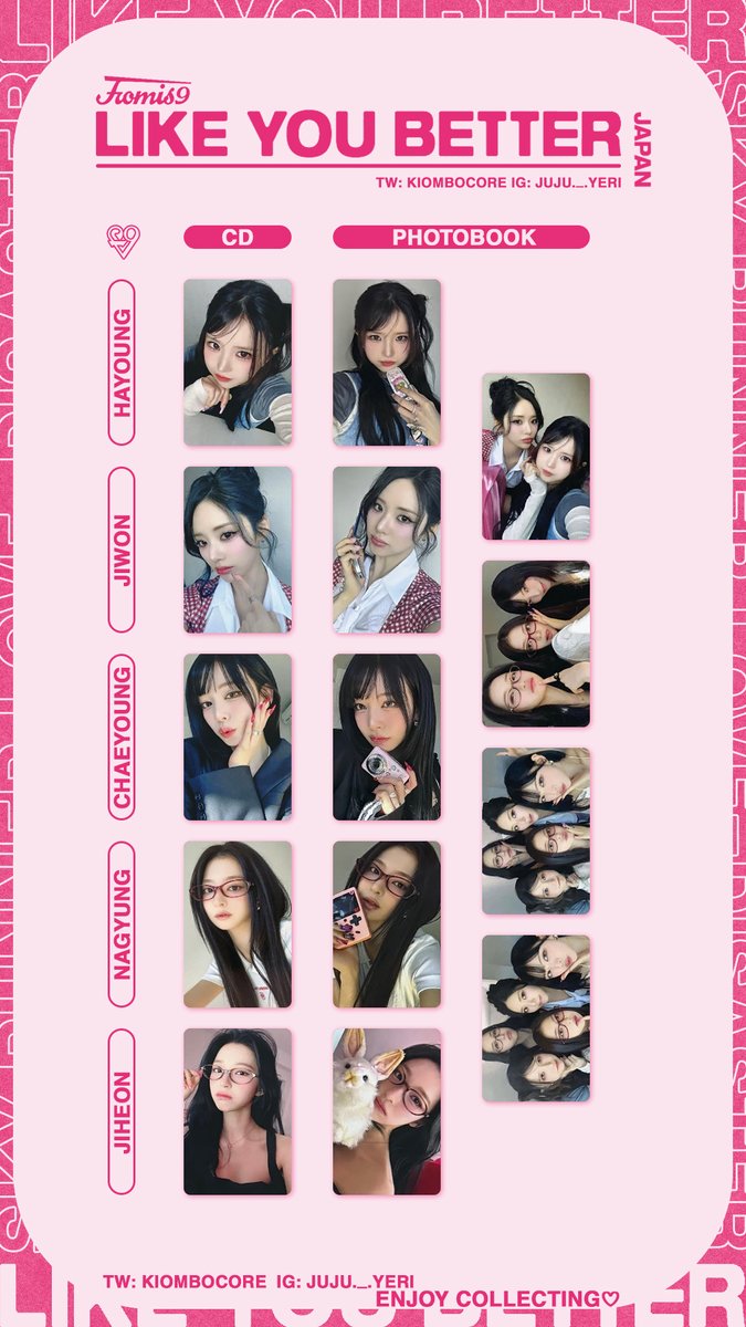 📃🧸 fromis_9 Like You Better Japan photocard template COMPLETE