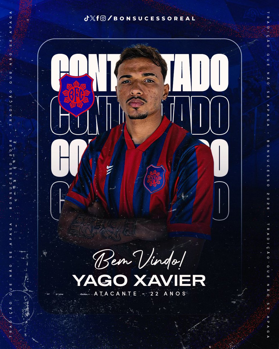 BonsucessoReal's tweet photo. Ele fica! 🔥

Nosso atacante Yago Xavier segue vestindo o manto por mais uma temporada. 💙❤️

Que seja mais um ano de gols, raça e muita entrega pelo nosso clube!
#cesso https://t.co/P3SmLguLqQ