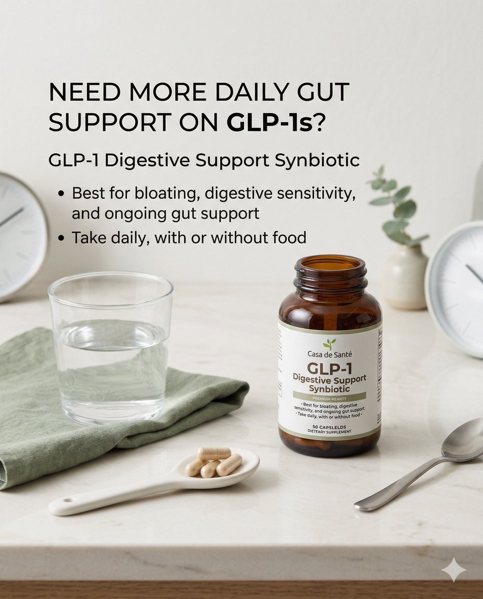 casadesante's tweet image. GLP-1 support is not one-size-fits-all.

Nutrition Companion for low-appetite days, Digestive Enzyme Companion with meals that sit heavy, and Synbiotic for steady daily gut support.

Explore gut-friendly support at casadesante.com

#GLP1Support #GutFriendly #CasaDeSante