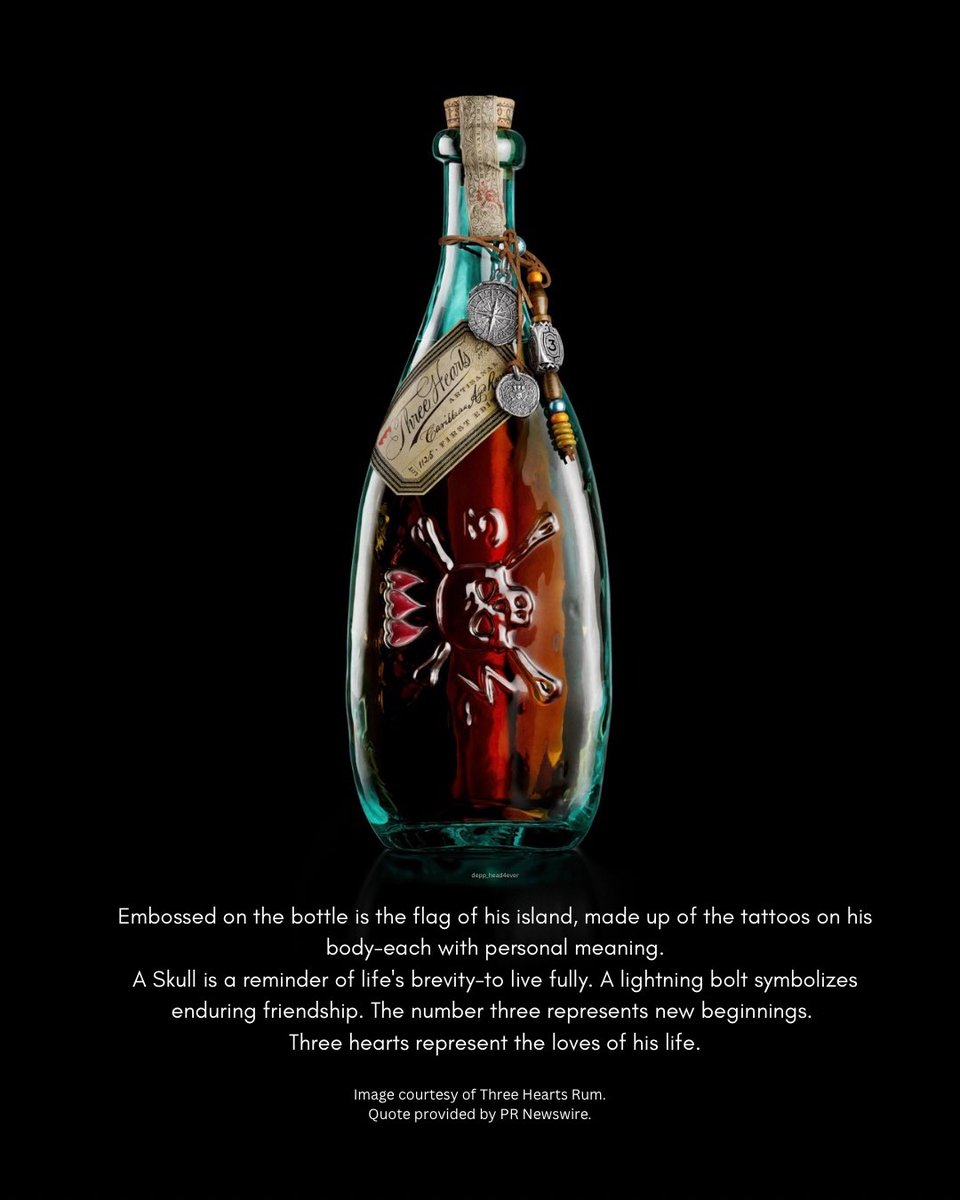 Depphead4ever_'s tweet photo. The last sentence: “Three hearts represent the loves of his life.” 🥹
#JohnnyDepp #JohnnyDeppIsLoved
#ThreeHeartsRum https://t.co/ny6Brnffnz
