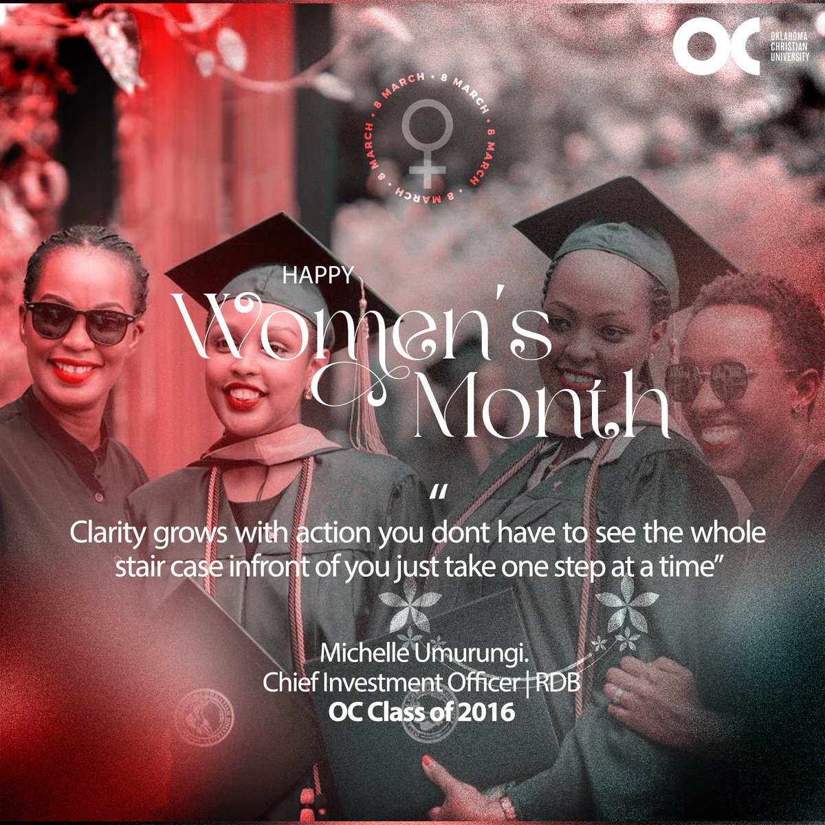 OCRwanda's tweet photo. As we come to the end of this special Women’s Month, we reflect on the wisdom OC alumna Michelle Umurongo wishes she could share with her younger self:
“Clarity grows with action. You don’t have to see the whole staircase just take one step at a time.”
#WomensMonth #OCRwanda https://t.co/Oc8wm7Imwp