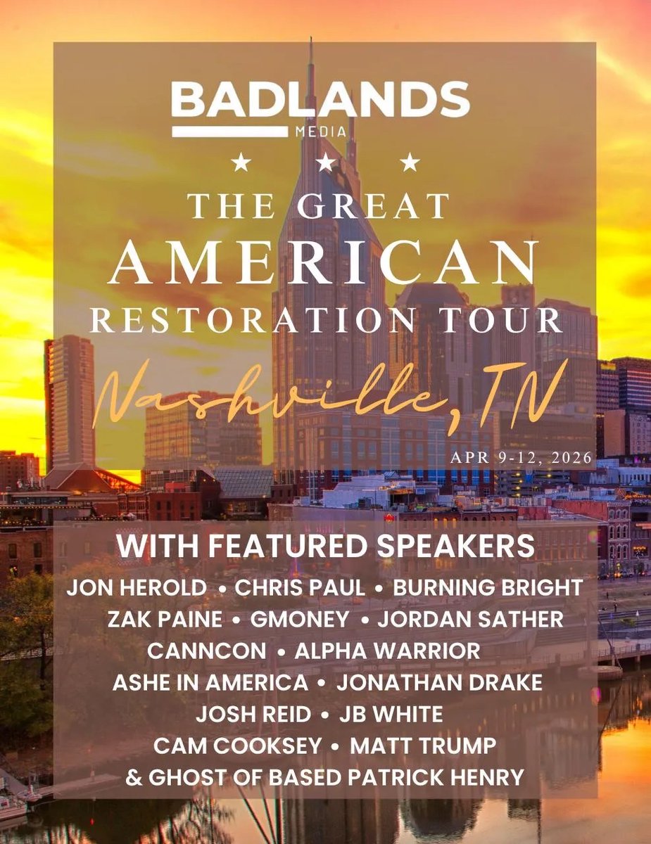 BadlandsMedia_'s tweet photo. Last Call for GART: Nashville!

Full Weekend tickets are still available, which grants you access to a Friday night Welcome Party and meet & greet with your favorite Badlands Media personalities along with three days of lively panels.

And we’ve just released Single-Day tickets for those closer to Nashville, which include full access to ONE day of your choice.

(Click the link below to see the breakdown of pricing and what’s included in each ticket package.)

🔗 https://t.co/bLvCjG9f2o
