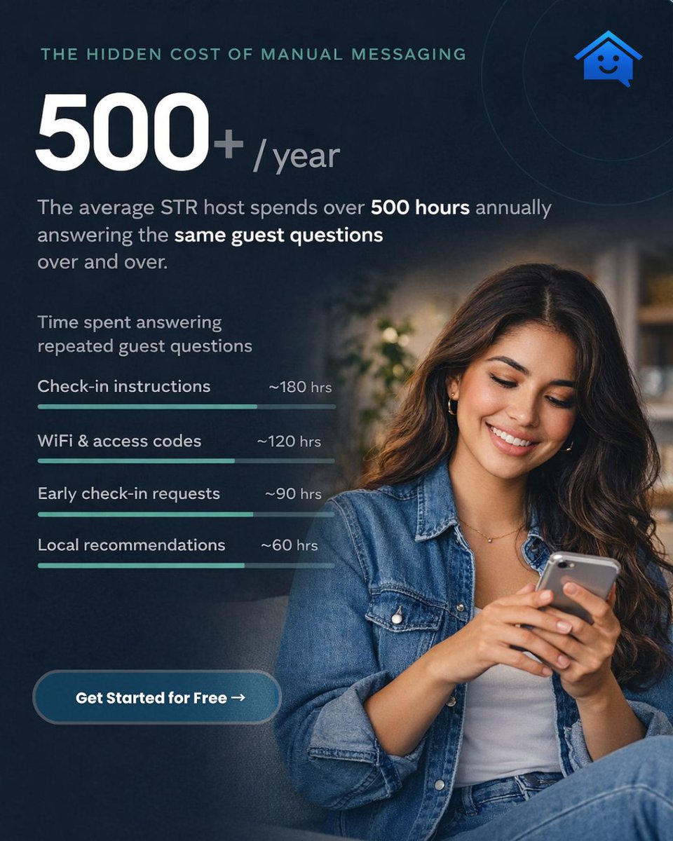 HostBuddyAI's tweet photo. Your guests get Superhost-level responses. You get your time back.

Start free trial → https://t.co/evaKWSsMhj

#AirbnbHost #TimeManagement #HostBuddyAI #VacationRentalBusiness #PropertyManagement https://t.co/Uyruv219pL