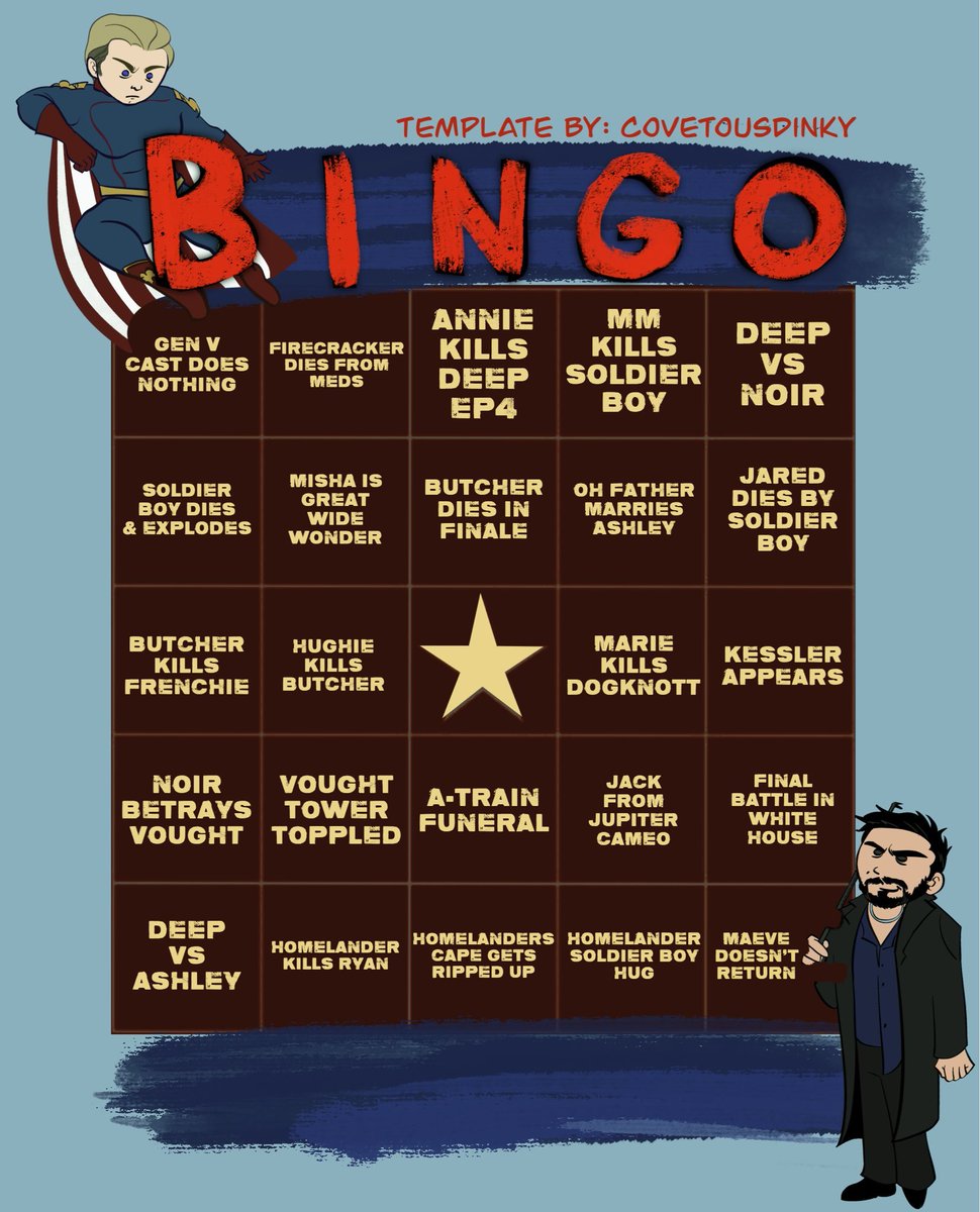my boys bingo card predictions

template by: <a href="/covetousdinky/">frankie 🫟</a>