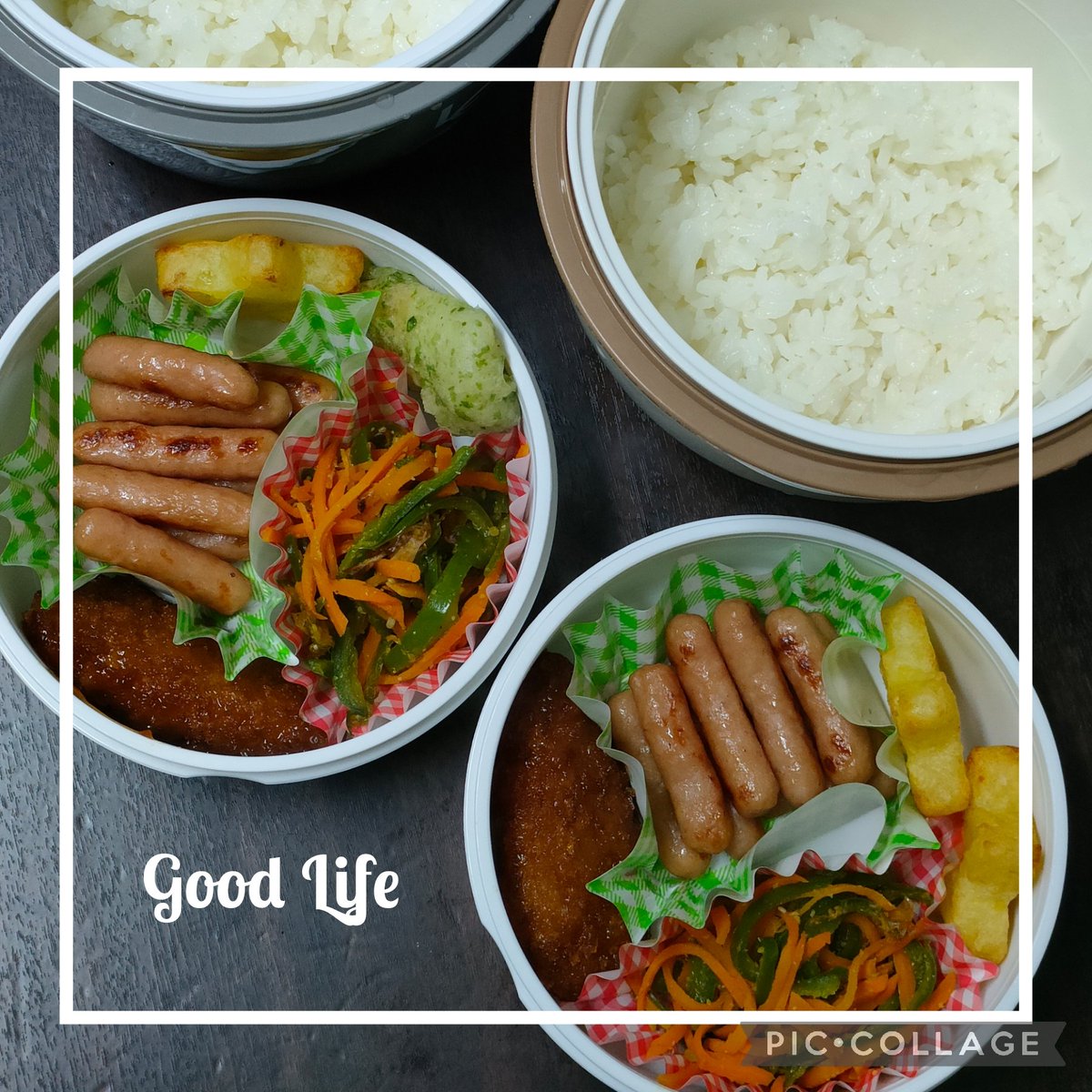umika55's tweet photo. ポークビッツ弁当〜春休み3日目〜

#お昼ごはん　#昼食
#子供弁当　#お弁当
#ほかほか弁当　#ポークビッツ
#学童　#留守家庭
#料理好きな人と繋がりたい https://t.co/H0FcDpFMY7