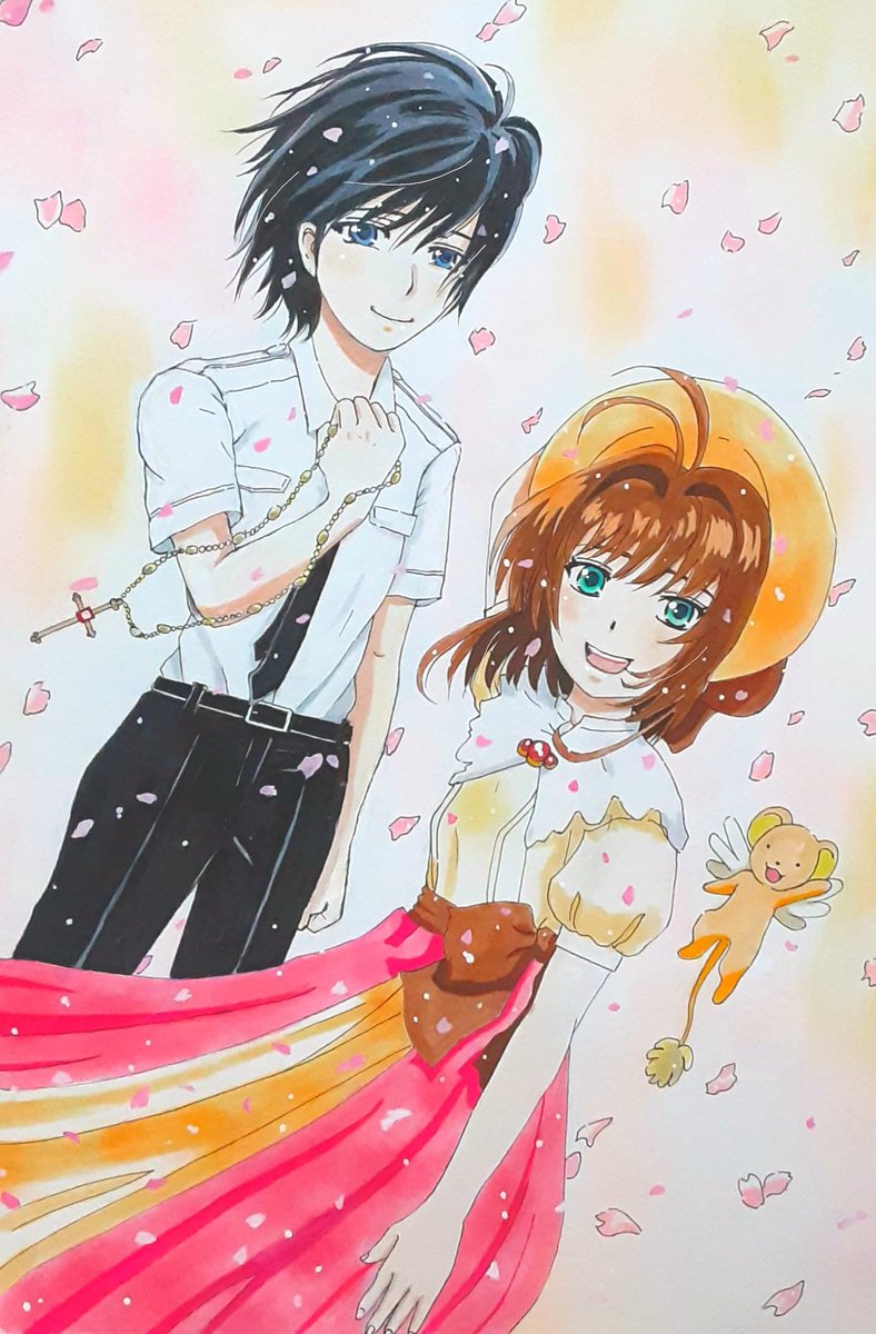 0401

ー CLAMP DAY🌸🌎✨ ー

木之本桜
〈カードキャプターさくら〉
　　　×
司狼神威
　　〈Xーエックスー〉

#CLAMPの日
#絵描きさんと繋がりたい 
#イラスト好きな人と繋がりたい