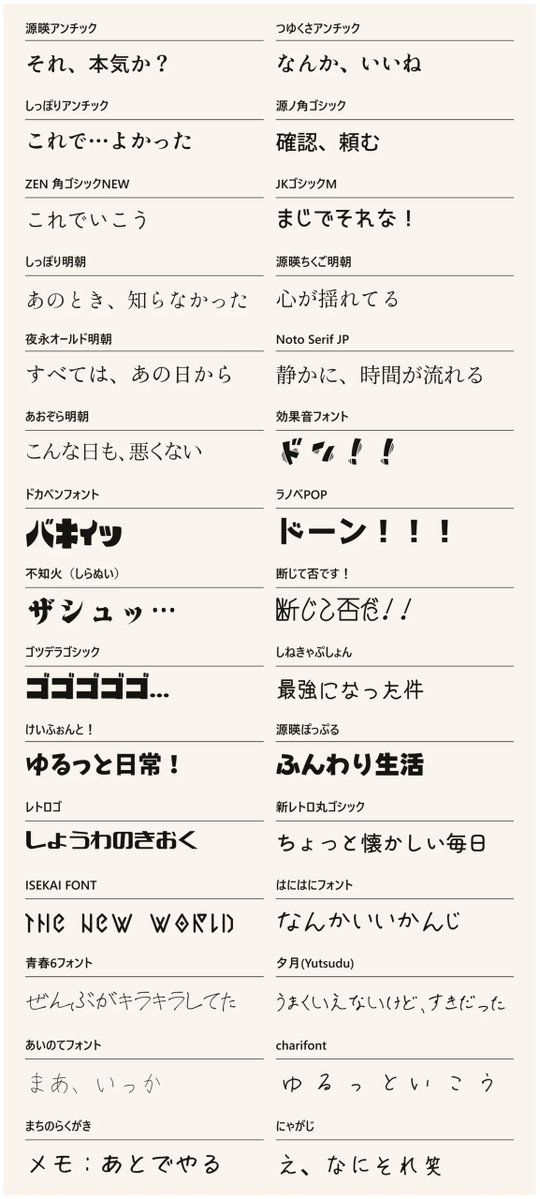 日本語フリーフォント✒️ tweet media