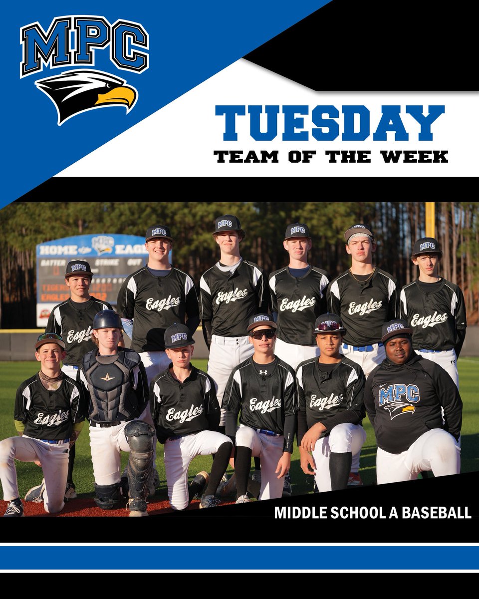 MPCAthletics's tweet image. his week our #TuesdayTeamOfTheWeek is the middle school A #MPCBaseball team!

#MPCWAY | #MPCAthletics