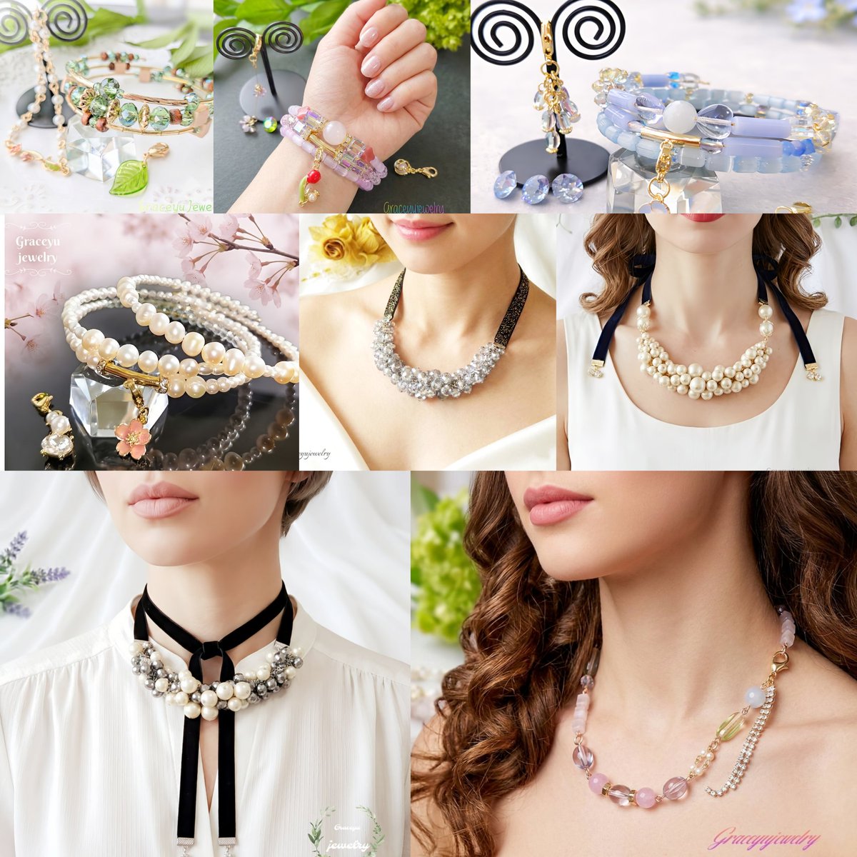 Graceyujewelry🍀 天然石コイルブレスレット✢ ハンドメイドジュエリー tweet media