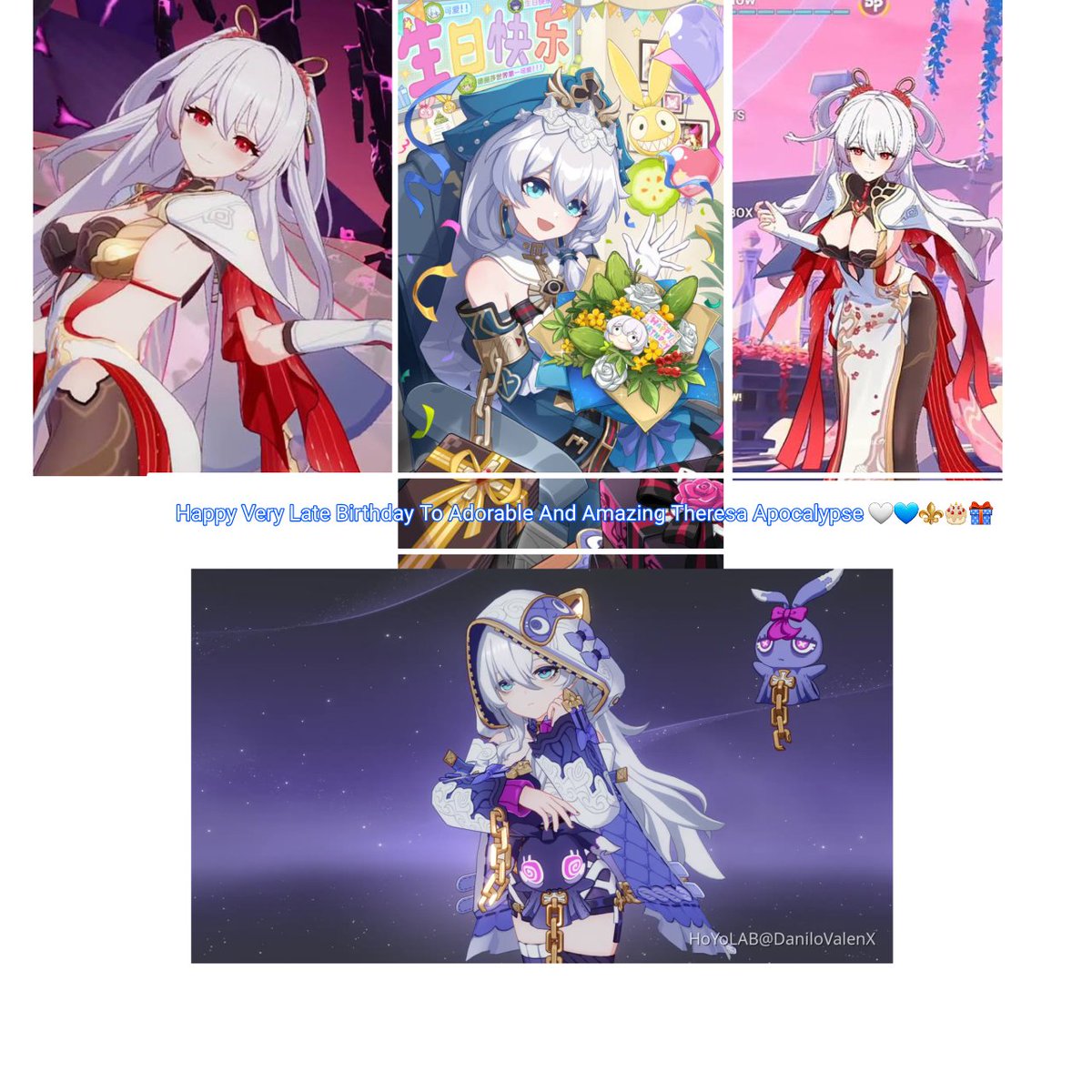 Happy Very Late Birthday To Adorable And Amazing Theresa Apocalypse 🤍💙⚜️🎂🎁