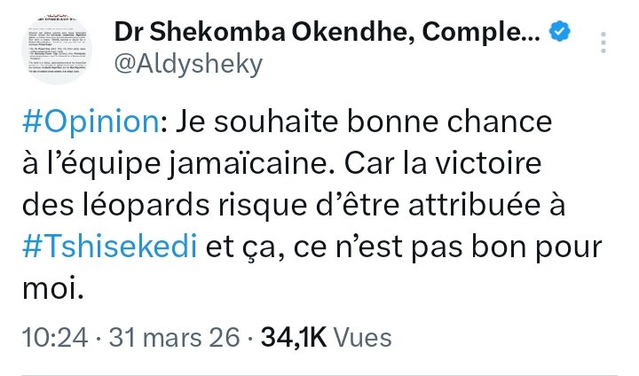 Isaac Kabundi officiel tweet media