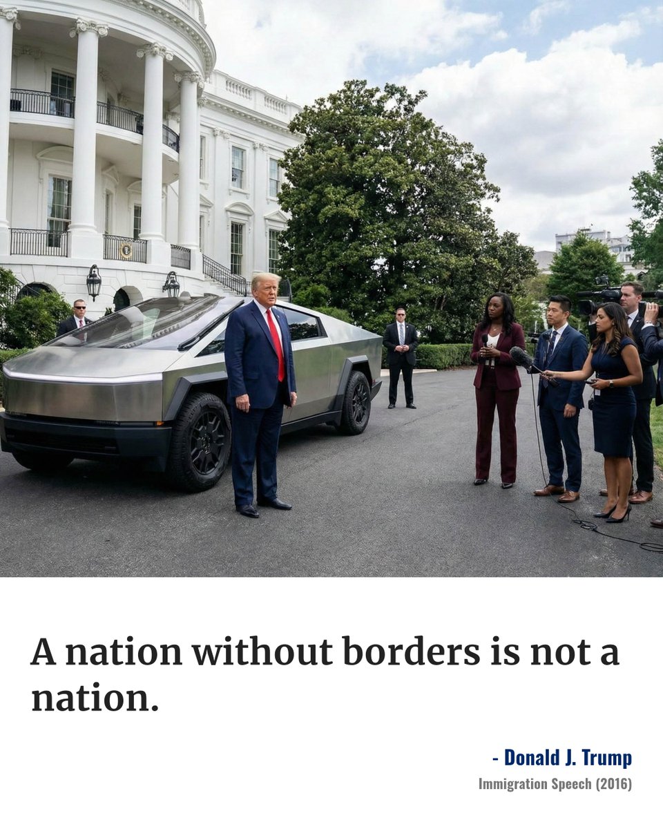 TeamMAGA47's tweet photo. Trump daily quote: "A nation without borders is not a nation." – Immigration Speech (2016) #Trump #Quote #MAGA47 https://t.co/0p7FmAn8ej
