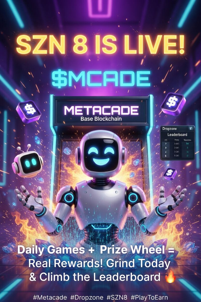co_tkaren's tweet image. 🎰 SZN 8 is LIVE! Level up with Metacade Dropzone spins &amp;amp; tasks! 
New season = fresh leaderboard.
Ready for a strong start? Jump in and spin your first reward now 👇
dropzone.metacade.co
Who’s going hard in SZN 7? Drop your goals or best spin below!
$MCADE @Metacade_ #Metacade