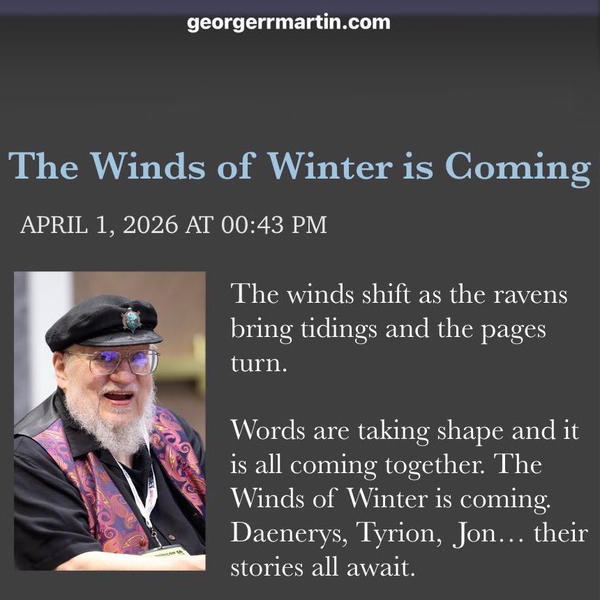 Is Winds of Winter out yet? tweet media