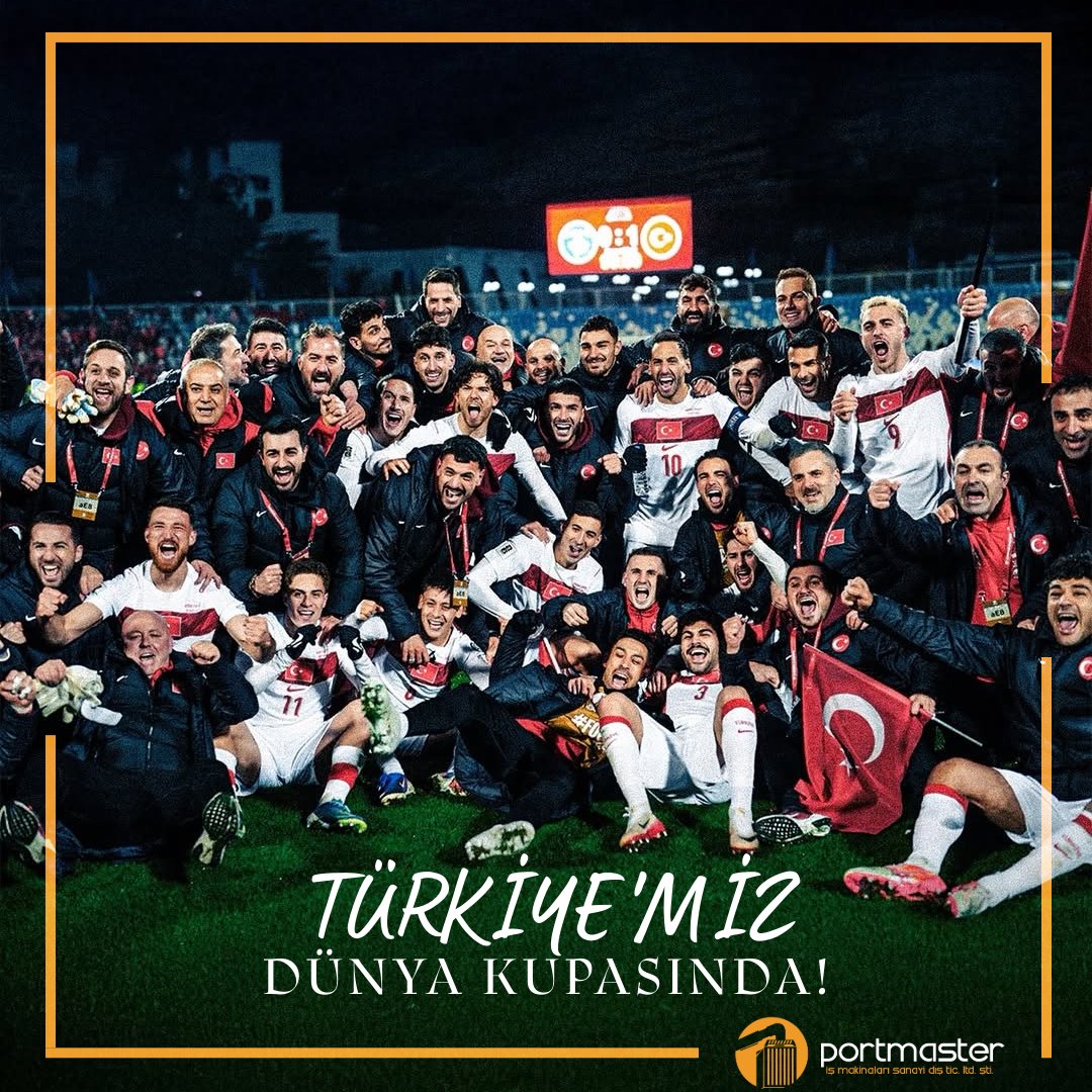 portmasterltd's tweet photo. Azmin ve birliğin zaferi! 🇹🇷

Skor tabelasının ötesinde bir başarı…
Türkiye Millî Futbol Takımımız, ortaya koyduğu mücadeleyle milyonların kalbinde iz bıraktı.

Bu gurur hepimizin.
Teşekkürler Türkiye! 👏

#TürkiyeMilliTakımı #BirlikVeAzim #DünyaKupası https://t.co/U5tDNhmXXj