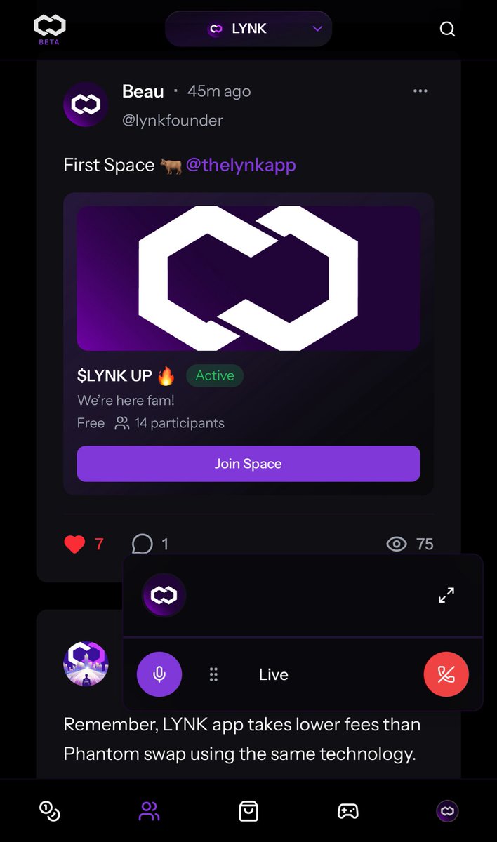 This is actually crazy… 

First Space inside <a href="/thelynkapp/">LYNK App</a> with our community + beta testers.

Powered by $LYNK ☔️
Built with <a href="/Arcium/">Arcium ☂️</a> | <a href="/Helius/">Helius</a> | <a href="/magicblock/">MagicBlock ✨</a> | @Metaplex | <a href="/solana/">Solana</a>
