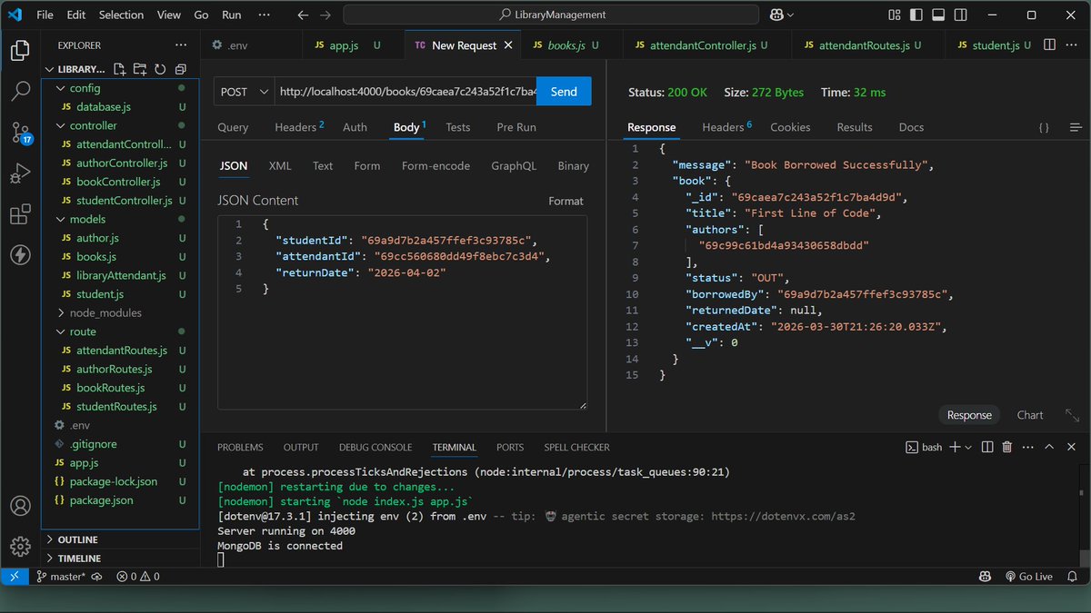 Ebubedikehh's tweet photo. Day 30 of #30DaysOfTech 🧑‍💻🚀

Finished building 80% of the School Lib. API and while on this journey, two things kept ringing.

⚡Always Document your progress no matter how little it seems. And to Understand the Logic, not just the Code. 

Meet me on the bright side of things 🧑‍💻 https://t.co/TeC4glNc4q