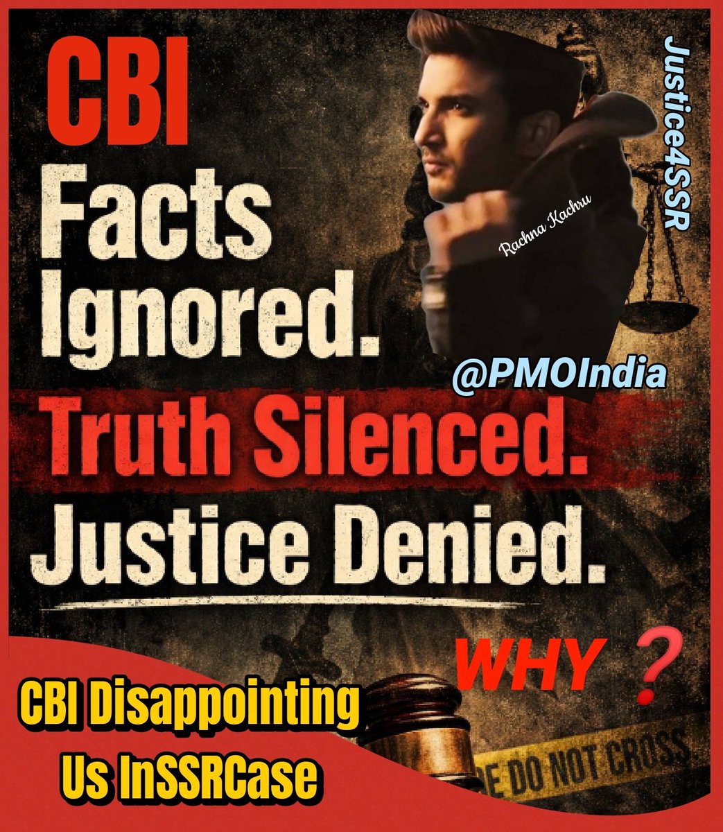 🔱Har Har Mahadev🔱

<a href="/PMOIndia/">PMO India</a> <a href="/Dev_Fadnavis/">Devendra Fadnavis</a> <a href="/Copsview/">Praveen Sood</a>
Despite All The Evidences Sushant's Justice seems an illusion even after 69 Months Due To POLITICS

Agencies &amp; Politicians are Insulting Public Belief
Justice System Sleeping
Very Shameful

TL~CBI Disappointing Us InSSRCase