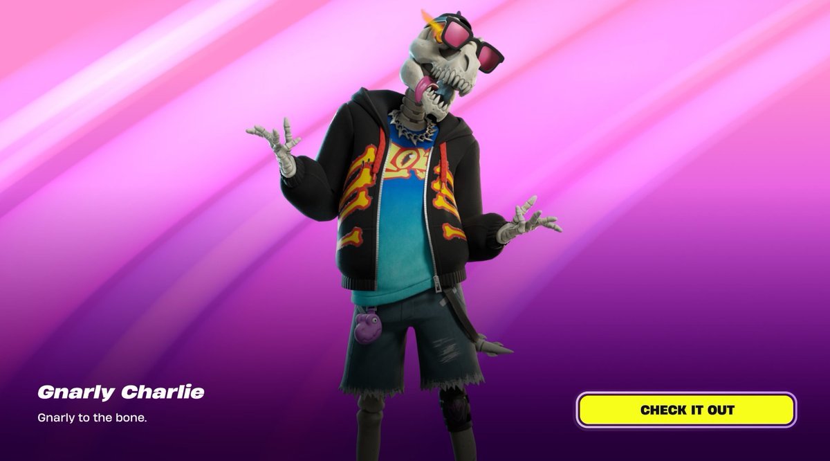 Gnarly Charlie's Bundle includes a backbling and a pickaxe. #FurryFortnite