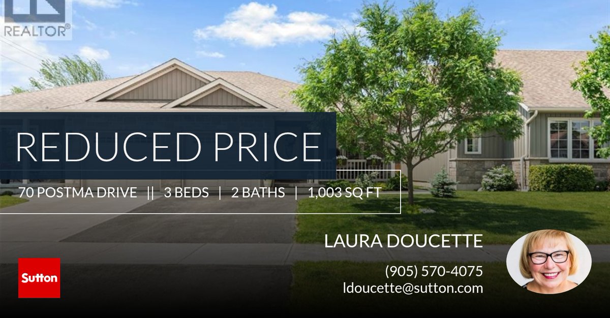 📍 Reduced Price 📍 This recently reduced home at 70 Postma Drive in Dunnville won't last long, so, don't wait to set up a showing! Reach out here or at (905) 570-4075 for more infor... lauradoucette.sutton.com/showcase/70-po…