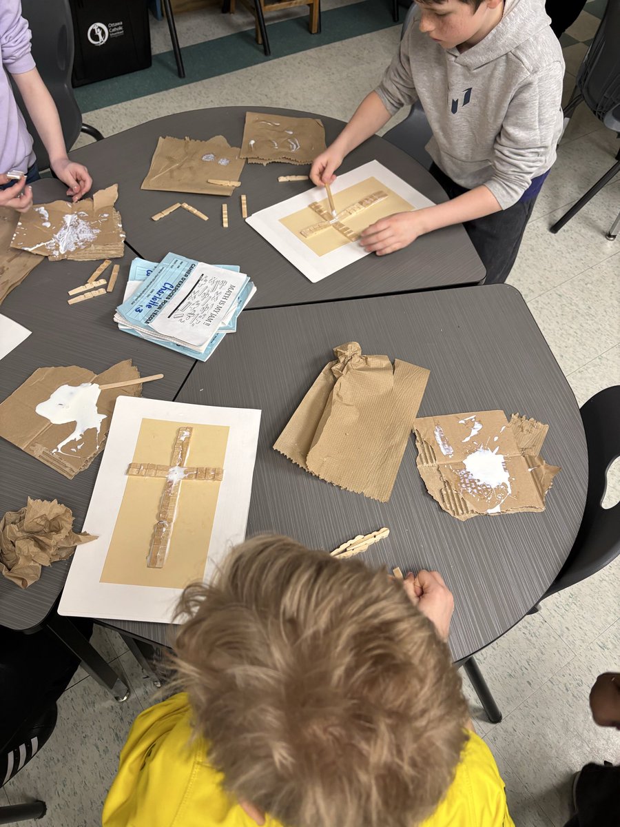 CorpusOCSB's tweet photo. Our Gr 3 students spent time today reflecting on Holy Week, creating these beautiful crosses using simple wooden clothes pins. It’s amazing how much meaning can be found in such humble materials. Very touching. #ocsbArts #ocsbRE #ocsb https://t.co/04SbgO45Ez