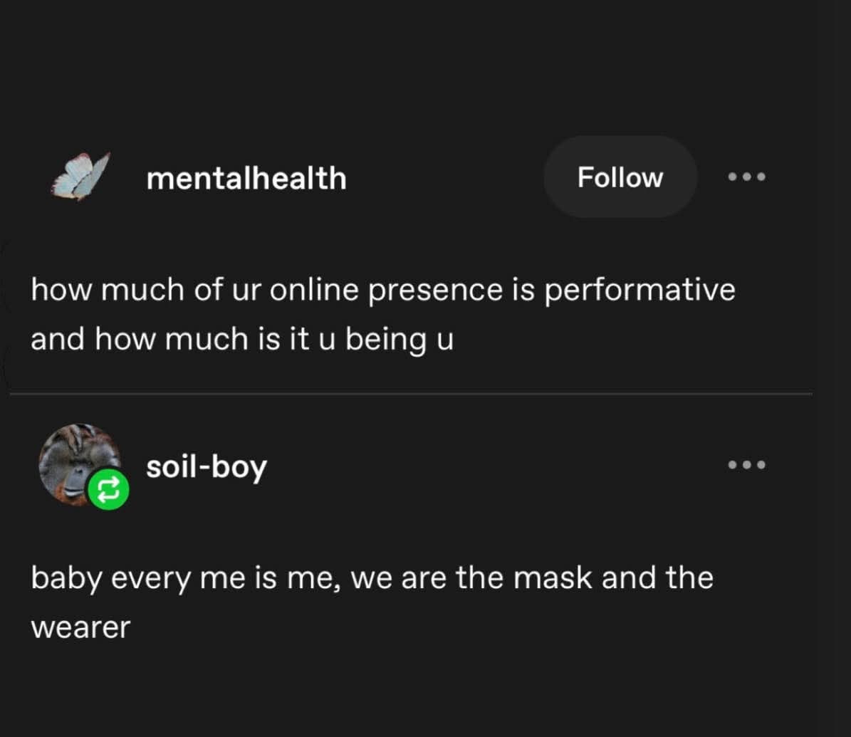 thepickldnarwhl's tweet photo. My online presence is definitely 100% me. Just ignore all my likes and reposts on my tiktok currently ♟️🎪 😅😅 https://t.co/Ef1GfRMBie