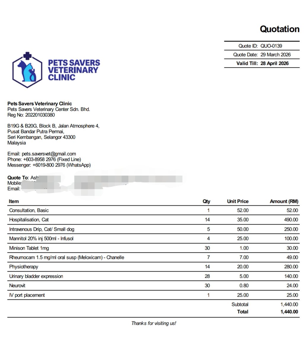 ashyusof11's tweet photo. Referral letter dari klinik Kedah dan quotation klinik 2 weeks di Selangor. Doctor cakap estimate treatment 1 month, so quotation RM1440 x 2 = RM2880. 
MRI 2k. 
Pet taxi Kedah to KL RM500.
Estimate bloodtest, MISC RM500. 
Total 1 bulan treatment RM5880. https://t.co/t2xoMDRwFw