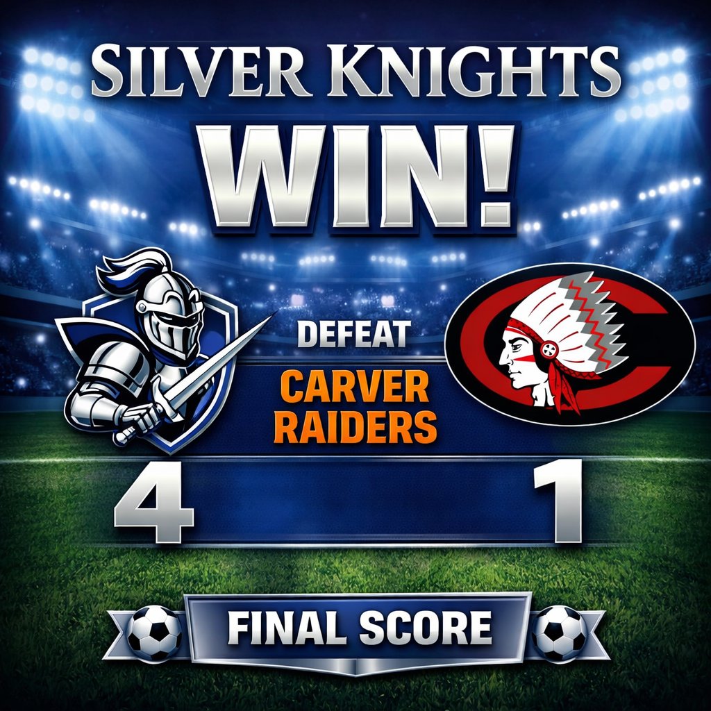 ⚽🔥 Silver Knights WIN again! 🏰⚔️

OPMS defeated the Carver Raiders 4–1 and kept the momentum going!

Another strong performance by our Knights—great teamwork and effort on the field!