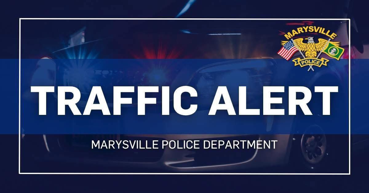 MarysvilleWAPD's tweet photo. Be aware there is a train that is blocking the 4th St., 8th St., Grove St., and 80th St. intersections.  We do not yet have an eta of when the train will be able to clear those crossings. https://t.co/TCVn97twl3