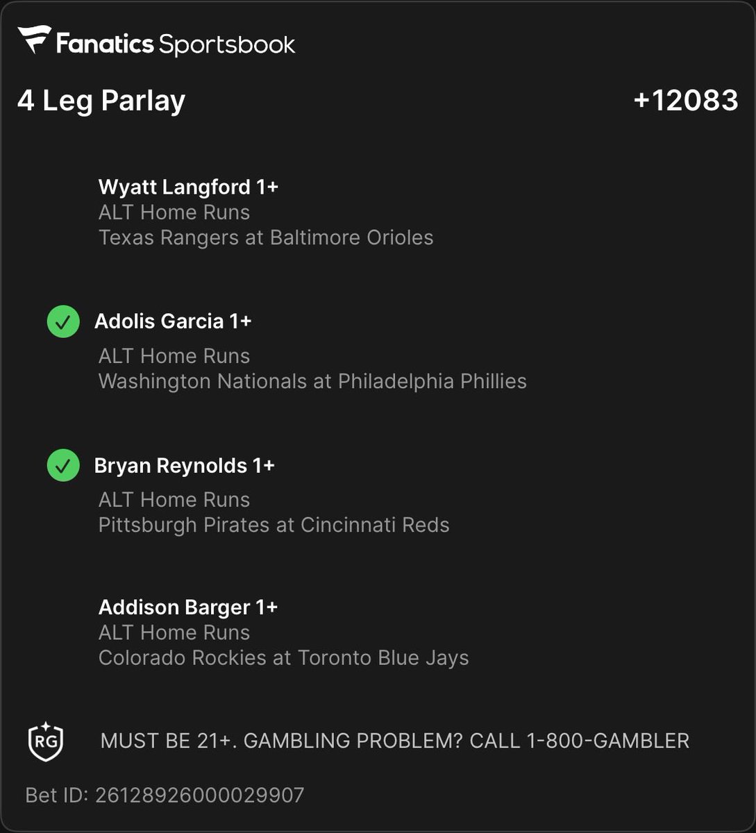 JambleMeister69's tweet photo. @JimmySportPicks Placed mine at 8:40am, thanks for killing the parlay Jimmy!! https://t.co/TeNiBe3V4M